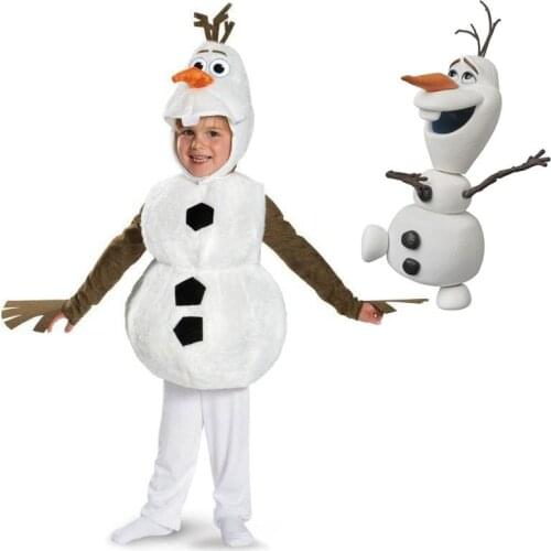 Kid Plush Cute Olaf Christmas costume for toddler Girls Boys Cartoon movie snowman Halloween Costume Party Carnival clothes