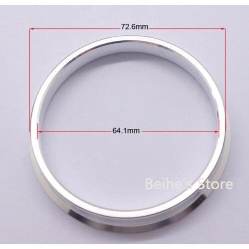 4pcs Silver Aluminum Alloy Wheel Spacer Hub Centric Rings 72.6OD to 64.1ID
