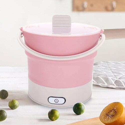 800ml Multifunctional Folding Electric Cooking Pot Silicone Kettle Hot Pot Cooking Pot Electric Soup Cooker Thermal Cooker Pot