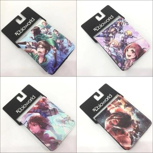 Anime Attack On Titan Cartoon wallet with Card Holder Coin Pocket JOJO Womens Purses Men Short Wallet