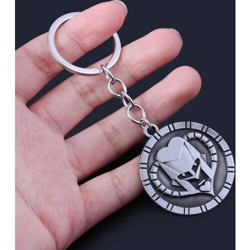 Anime JoJos Bizarre Adventure KeyChain Killer Queen Higashikata Josuke Mask Badge Keyring Men Car Women Bag Accessories Gift