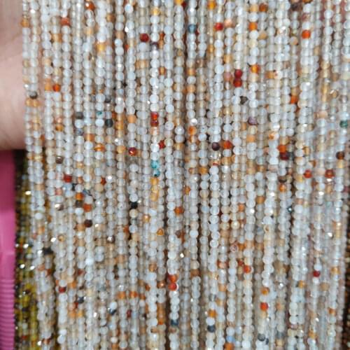 Natural Stone Agates Beading 3mm Small Loose Spacer Beads For Jewelry Making DIY Accessories Fit Necklace Bracelet Strand 15"