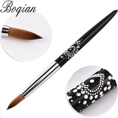 BQAN Black size 2#4#6#8# Acrylic Nail Brush Nail Polish Tools Brushes For Gel Nail Polish DIY Drawing Painting Pen
