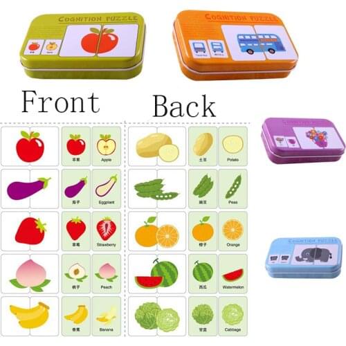 Kid montessori Educativos Fun English Word Pocket Flash Card Baby Learning Educational English table games for kids Puzzle Match