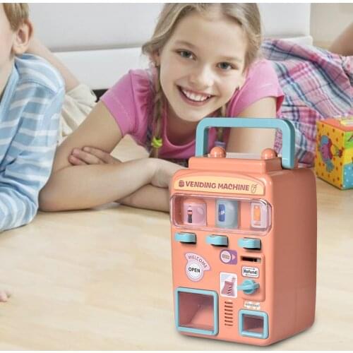 Kids' Vending Machine Thermoelectric Mini Fridge Pretend Toy Play House Early Learning & Education Puzzle Interactive Activity