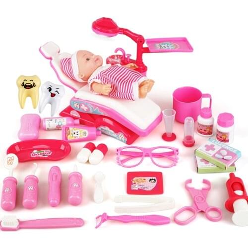 Doctor Toys For Children Pretend Play Toy Dentist Check Teeth Model Set Medical Kit Role Play Simulation Early Learning Toys