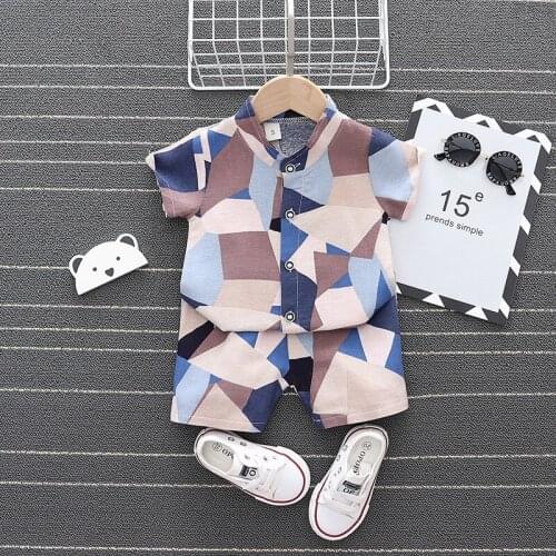 Boys Clothes Sets Summer 2021 Children Fashion Shirts Shorts 2pcs Wedding Suits For Baby 1 to 4 Years Toddler Tracksuits Outfits