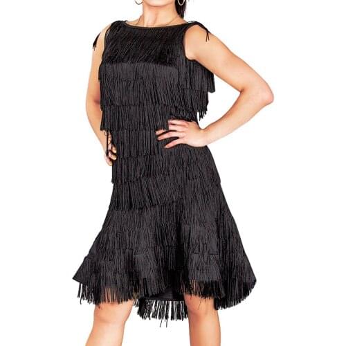 Latin dance Halter sleeveless dress multi-layers tassel practice performance suit Latin W16015