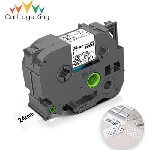 TZe-SE5 Security Tapes 24mm Black on White TZ-SE5 Compatible Label Tapes for Brother Ptouch PT-P710BT PT-P715eBT Label Printers