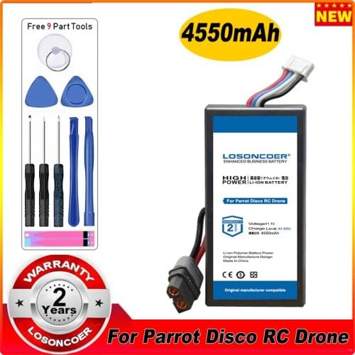 LOSONCOER 4550mAh Li-po Battery For Parrot Disco RC Drone Battery