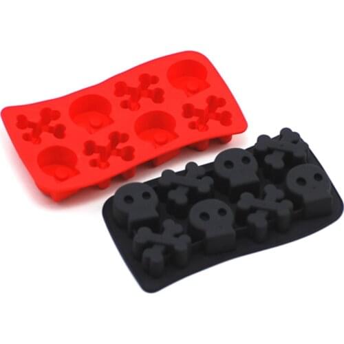 Skull Ice Tray Cooking Tools Decoration Silicone Mould Fondant Sugar Bow Craft Molds Diy Cake Decorating