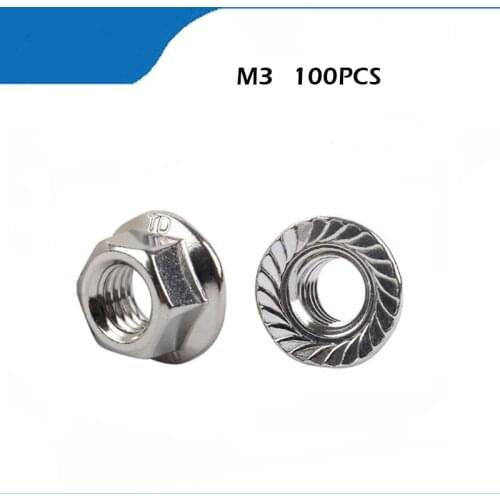 M3 Nut lock Free Ship 100pcs Free Shipping High Quality 304 stainless steel flange face toothed M3 nuts,m3 nut