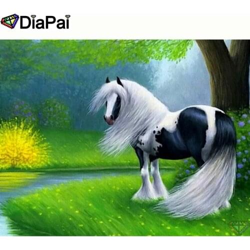 DIAPAI 100% Full Square/Round Drill 5D DIY Diamond Painting "Animal horse" Diamond Embroidery Cross Stitch 3D Decor A19974