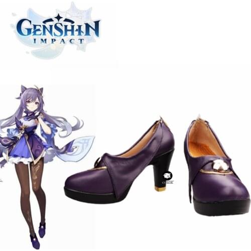 KEQING Cosplay Shoes New Game Genshin Impact Cosplay Props Anime Lolita Womens Shoes Custom Size 35-43