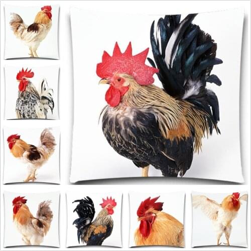 2016 New Year Gift Printing Animals Series Pillow Case Square Cock pattern 5 size 9 style for sofa car chair