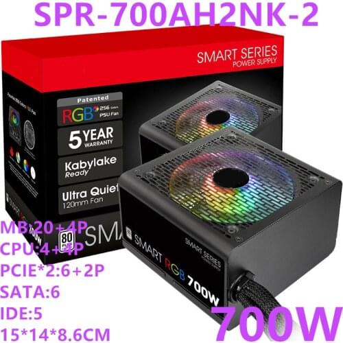 New PSU For Thermaltake(Tt) Brand Smart RGB 700W ATX Silent Power Supply for Desktop Mainframe Power Supply SPR-700AH2NK-2