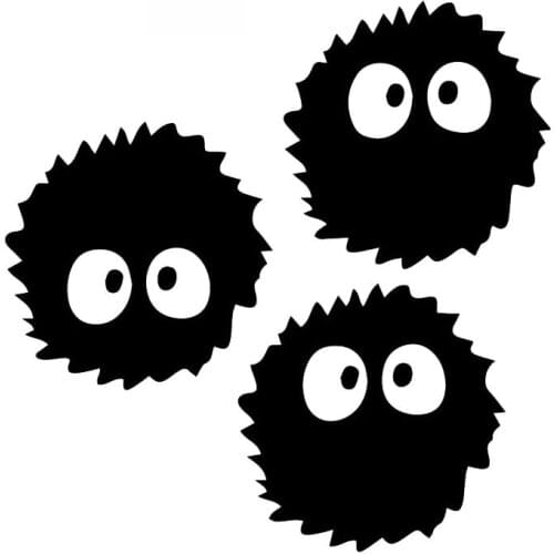 Dust Ball Soot Fairy Funny Decals High Quality Car Decoration Decals Personalized Pvc Waterproof Decals Black/white, 17cm*17cm