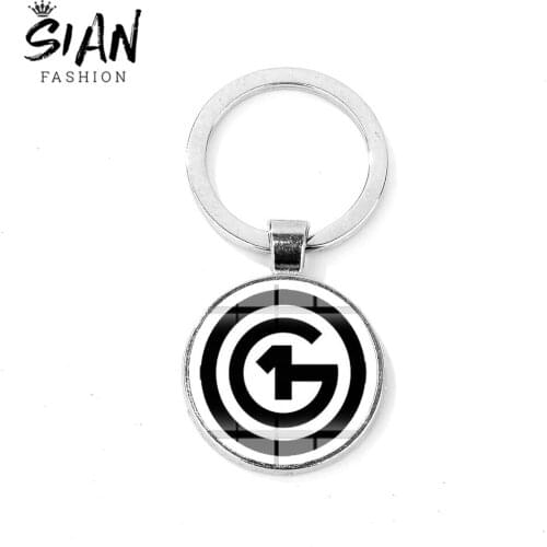 SIAN O1G Keychain 2 Style Hungary Badge 3D Printed Glass Cabochon Metal Key Ring Car Key Chain Purse Bag Charm Trinkets Llaveros