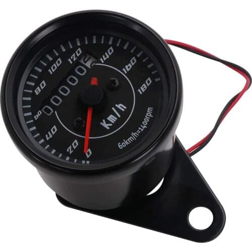Universal Motorcycle Speedometer Double Color LED Light Odometer Speed Meter Gauge Mile For Cafe Racer Motorbike