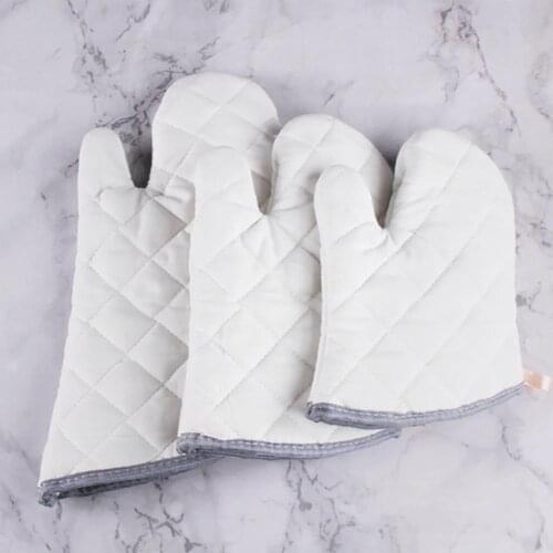 1 pairs Mitten Microwave Oven Glove Cotton Insulated Baking Heat Resistant Gloves Oven Mitts Non-slip Cute Kitchen Tool