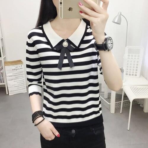 Autumn Winter Style Women Knitted Pullover Tops Lady Casual Turn-down Collar Knitted Pullover Sweater ZZ0956