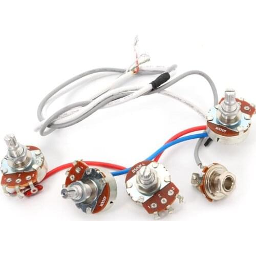 1 Set Wiring Harness 2v2t Jack 500k Pots for Gibs Replacement LP Electric Guitar complete circuit assembly 4 large potentiometer