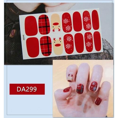 1Sheet DA299 3D Santa Claus/Elk/Snowman Design Nail Adhesive Stickers Christmas Nail Art Decals Wraps Manicure Decoration Tools