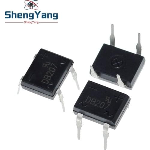 10pcs/lot diode bridge retifica DB207 DIP-4 DB207S DIP4 2A 1000V power diode rectifier 1000v electronic components