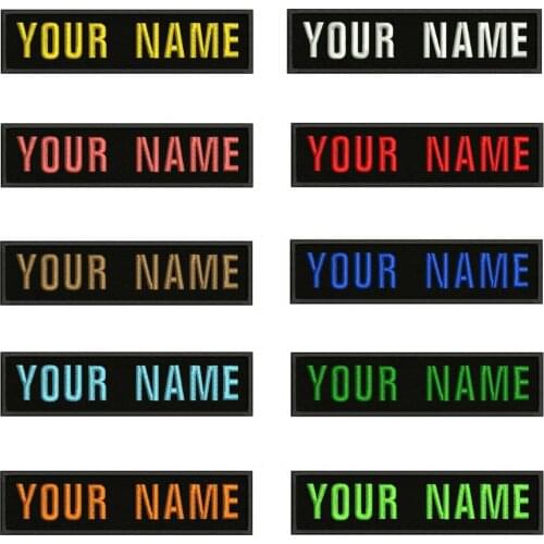 10x2.5cm Embroidery Custom Name Text Patch Stripes badge Iron On Or Sew On Or Velcro Backing Patches Clothes Backpack Hat BS-05