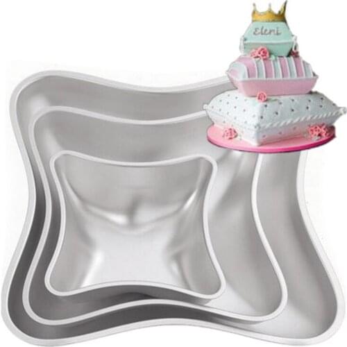 3 Pieces Aluminum Cake Mold Set Pillow Cake Baking Pan Anodized Aluminum Moulds