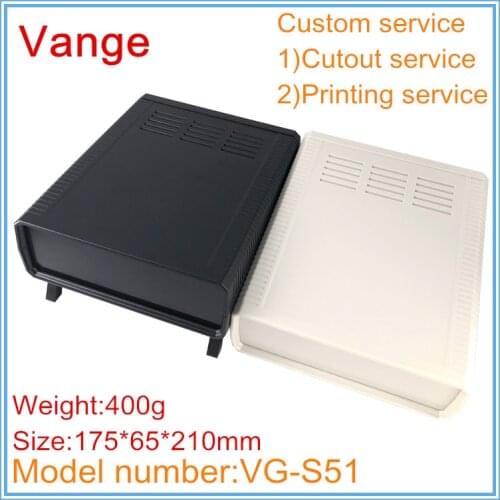 5pcs/lot desktop chassis project box 175*65*210mm IP54 ABS plastic junction box diy vent design for professional electronic PCB