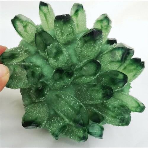 768g Rare new green Ghost quartz crystal cluster vug specimen collection