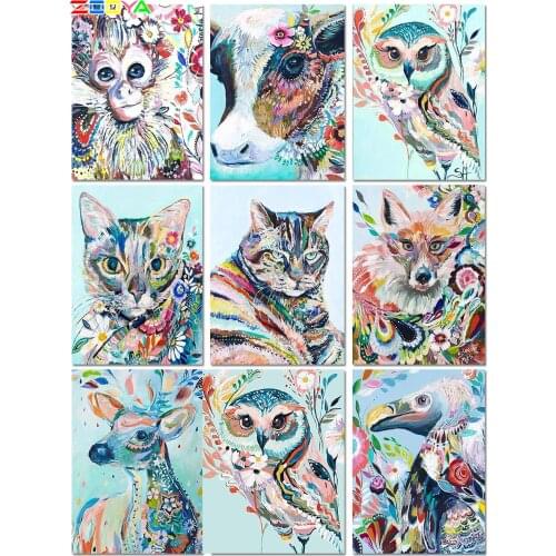 5D DIY Diamond Painting Animal Cross Stitch Kit Embroidery Mosaic Cat Picture Wall Sticker Mosaic Painting Home Decoration M0002