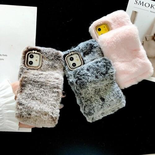 Warm Fluffy Furry phone Case for Apple IPhone X XS XR 11 Pro MAX 6 6S 7 8 Plus 12 mini cases Handeld Soft Fur Cover Coque Capa