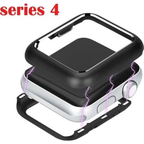 Aluminum Metal Frame Alloy Cover Case for Apple Watch band Series 4 38 42mm 40mm 44mm for iwatch series 4 shell Built-in Magnet