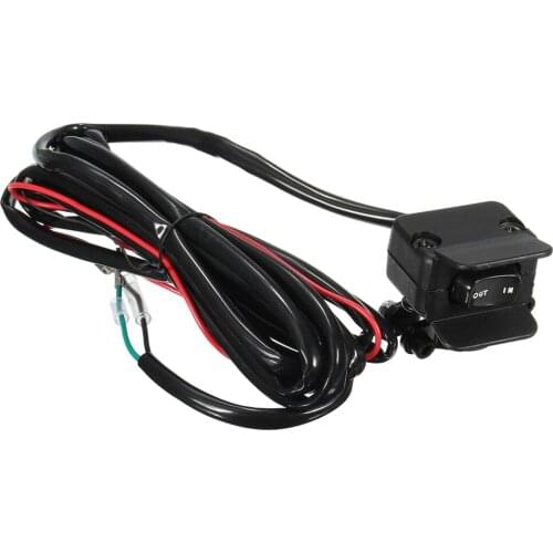 Black Car Motorcycle UTV Winch Rocker Switch Control Line Kit Replacement