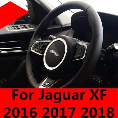 For Jaguar XF 2016 2017 2018 Steering wheel decorative circle sequins bright interior refit stickers Auto Accessories