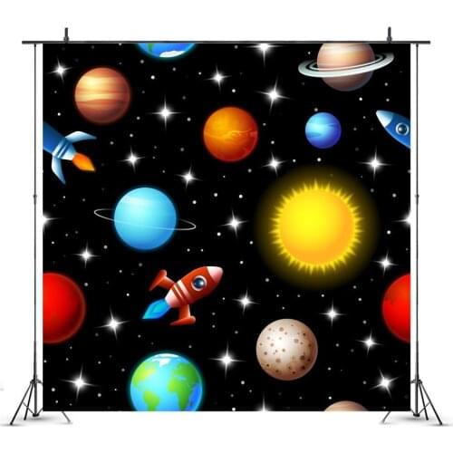 Space Newborn Backdrop Baby Shower Birthday Party Spaceship Photo Studio Photography Background For Photo Studio