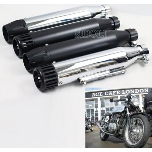 Chrome Motorcycle Antiqued Vintage Retro Muffler Exhaust Pipe for Cafe Racer Bobber Chopper Exhaust Racing Pipe