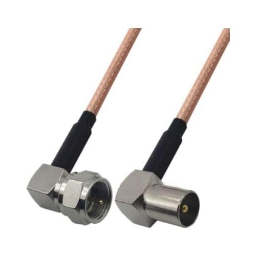 RG316 Cable F Male Right angle To TV Male Plug Right angle Connector RF Coaxial adapter Extension Cable