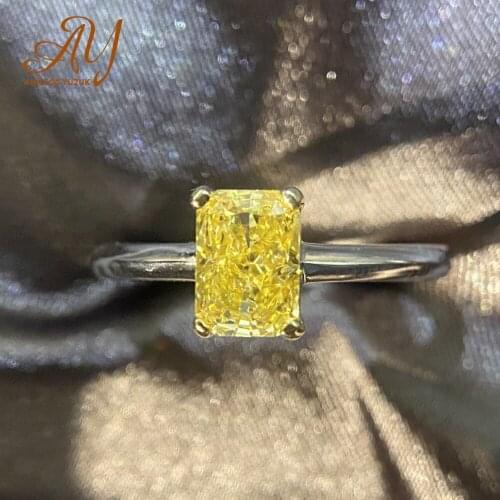 Anillos Yuzuk 100% 925 Sterling Silver Luxury 5*7mm Topaz High Carbon Diamond Bridal Rings Sparkling Wedding Party Fine Jewelry