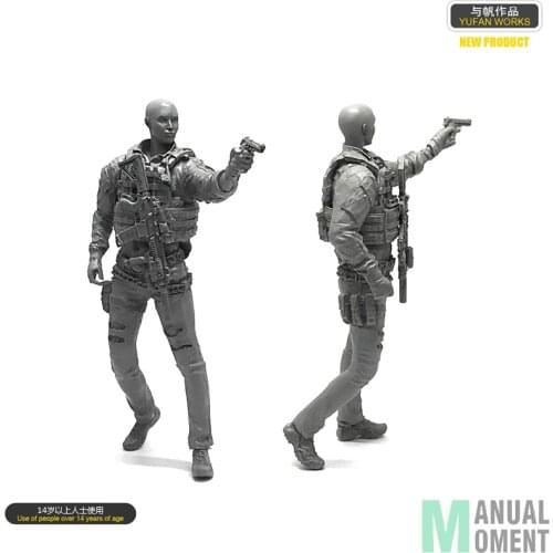 Miniature 1/35 US Navy Seal Commando No Hair Female Soldier Individual Soldier Resin Model Figure Kit LOO-23