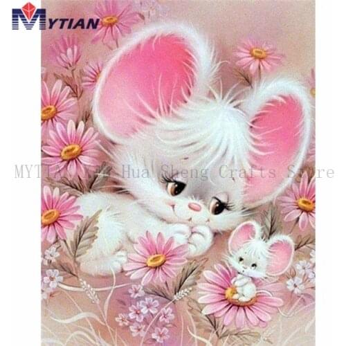 MYTIAN 5D Diamond Painting,Vintage Inspired Sweet Little Mice,Mouse,DIY Diamond Embroidery Art Kit,Home Decor Handmade Sticker