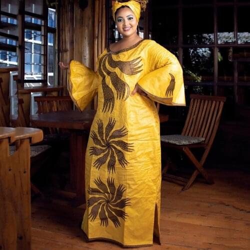 H&D 2021 New African Dresses For Women 4xl 5xl Plus Size Bazin Riche Maxi Dress Lady Ankara Robe European Clothes Party Gowns