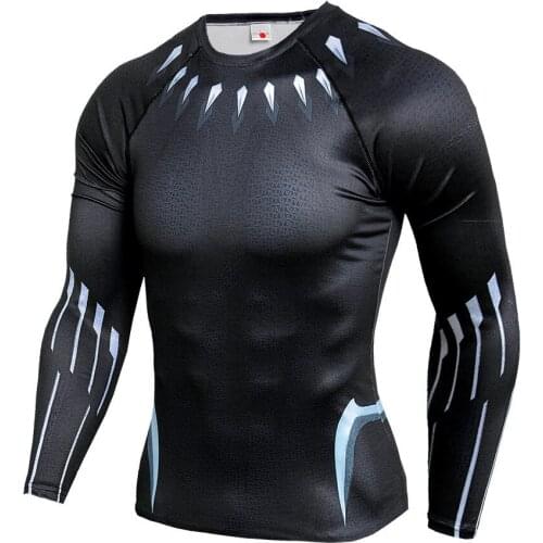 Spring and Autumn New Mens Sports T-shirt Running Training Fitness Long-sleeved T-shirt High Elasticity Tight and Quick-drying