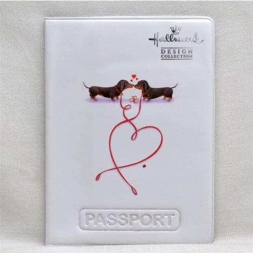 Womens Dog Pattern Passport Cover for Travel Accessories PVC ID Bank Card Holder Organized Bag drop shipping