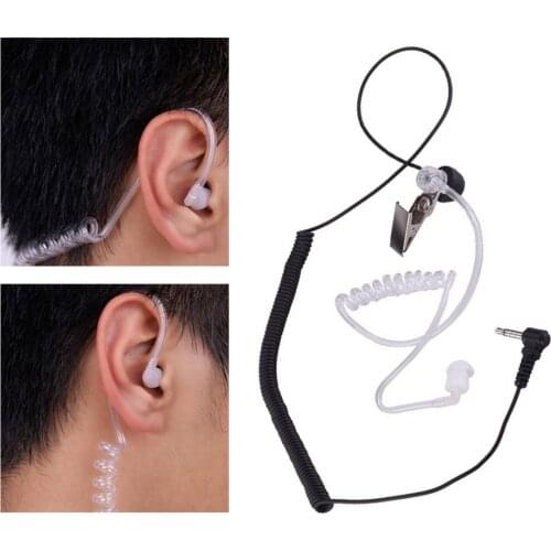 Ordinary 3.5mm Single Listen/Receive Only Covert Acoustic Tube Earpiece Headset For Two Way Radio Speaker Mic Microphone