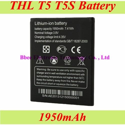 1950mAh Original THL T5 T5S DNS S4705 4705 Battery Batterie Bateria Accumulator AKKU PIL