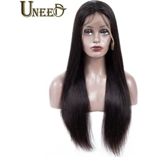 13x4 Lace Front Human Hair Wigs For Black Women Remy Hair Peruvian Straight Hair with Baby Hair Pre Plucked 150% Density