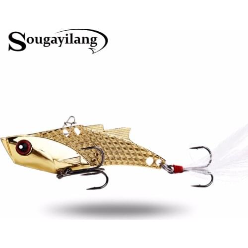Sougayilang 1PC Metal VIB Lures 3.5in/23g Vibration Spoon Lure Fishing Lure Bass VIB Bait Artificial Bait Cicada Lure vib bait